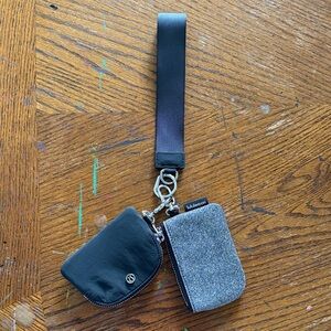 lululemon Black and Gray Shimmer Dual Wristlet - NWOT